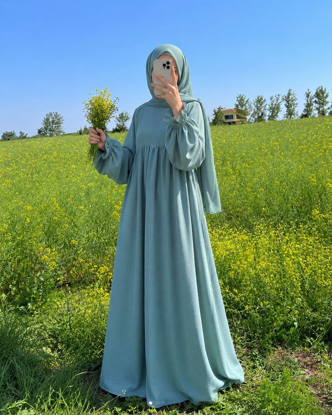 Mavera Model Şal&Elbise Mint Yeşili