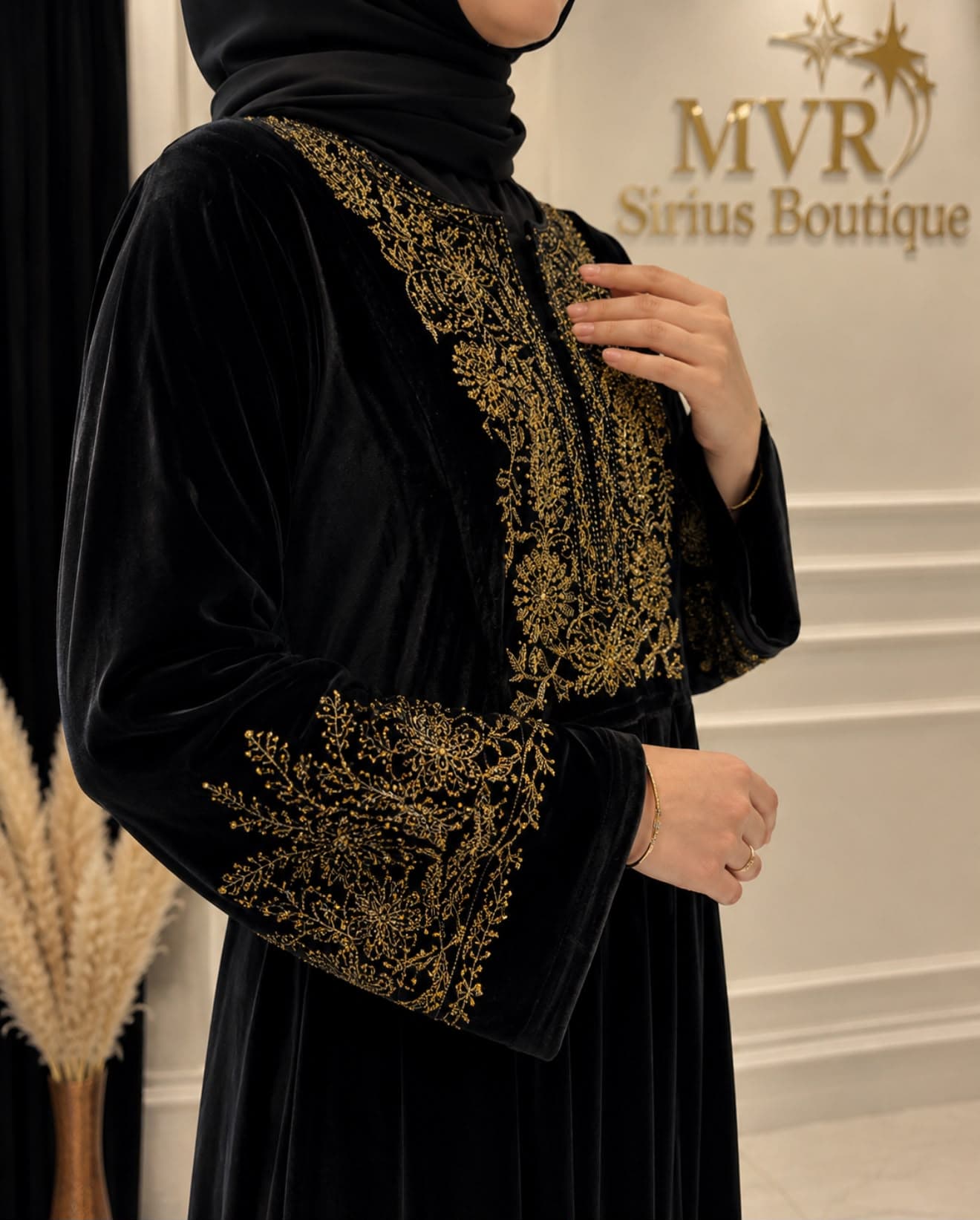 Sultan Kadife Elbise Siyah